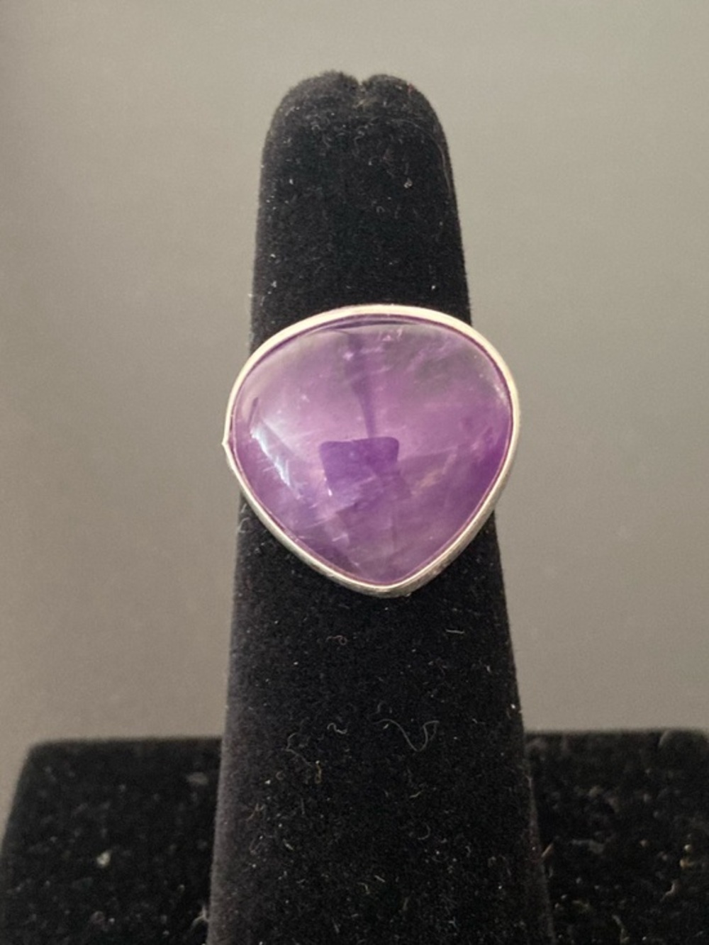 Purple Amethyst Sterling Ring - Elegant Women’s Statement Ring Size 5